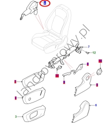 Nakładka fotela kierowcy przykrywająca napinacz JAGUAR XE X760 XF X260 F-PACE T4N2784PVJ